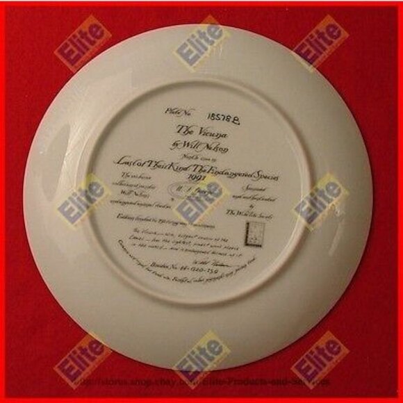 Last of Their Kind: The Endangered Species "The Vicuna" Collectors Plate - NIB - Picture 2 of 3